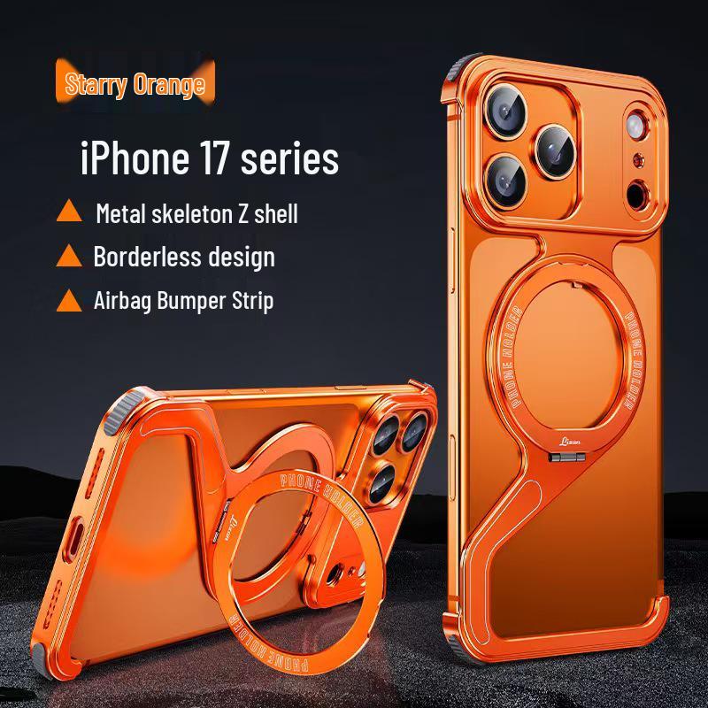 Custodia Magnetica in Metallo Antiurto a Z Creativa per iPhone 17 Pro con Dissipazione del Calore.