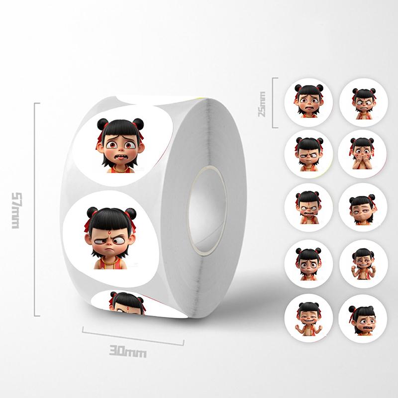 500Pcs Anime Movie Nezha Stickers Diy Scrapbook Phone Reward Seal Label Wall Sticker Kid Toy