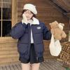 New American retro lamb wool lapel cotton clothes women's new winter feeling warm student short cotton clothes tide