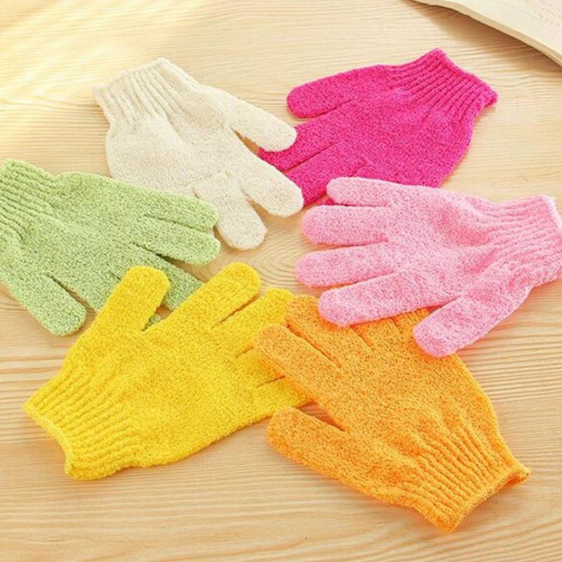 5 Pcs Shower Bath Gloves Exfoliating Wash Skin Spa Massage Scrub Body