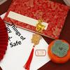 Lunar New Year 2027 Goat Hanging Ornament Gold Lucky Design Red Tassels for Spring Festival Family Gathering Decor