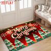 1pc Non-Slip Flannel Rug Suitable for Living Room, Bedroom, Kitchen - Soft Machine Washable Fade-Resistant Carpet with Snowflake & Christmas Tree Patt