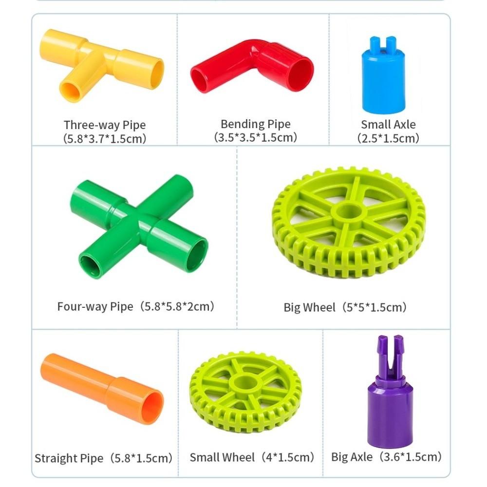DIY Water Pipe Building Blocks Assembly Design Plastic Construction Educational Toys Splicing Pipes Montessori Building Blocks