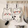 1Pcs Cute Cat Coral Fleece Hanging Towel Kitchen Hand Towel Bathroom Soft Absorbent Handkerchief Wipe Towel Cartoon Kids Towels