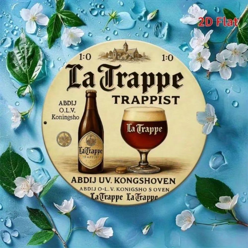 Vintage Trappist Beer Metal Sign Round Iron Wall Art