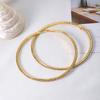 Aros dorados de gran tamaño, elegantes pendientes circulares de aleación chapada, joyas geométricas llamativas para mujer