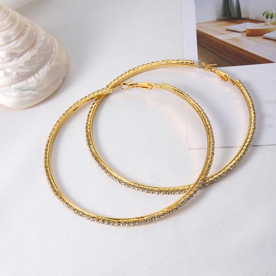 

Yousheng Gold Oversize Hoop Earrings Chic Plating Alloy Circle Earrings Statement Geometric Jewelry for Women