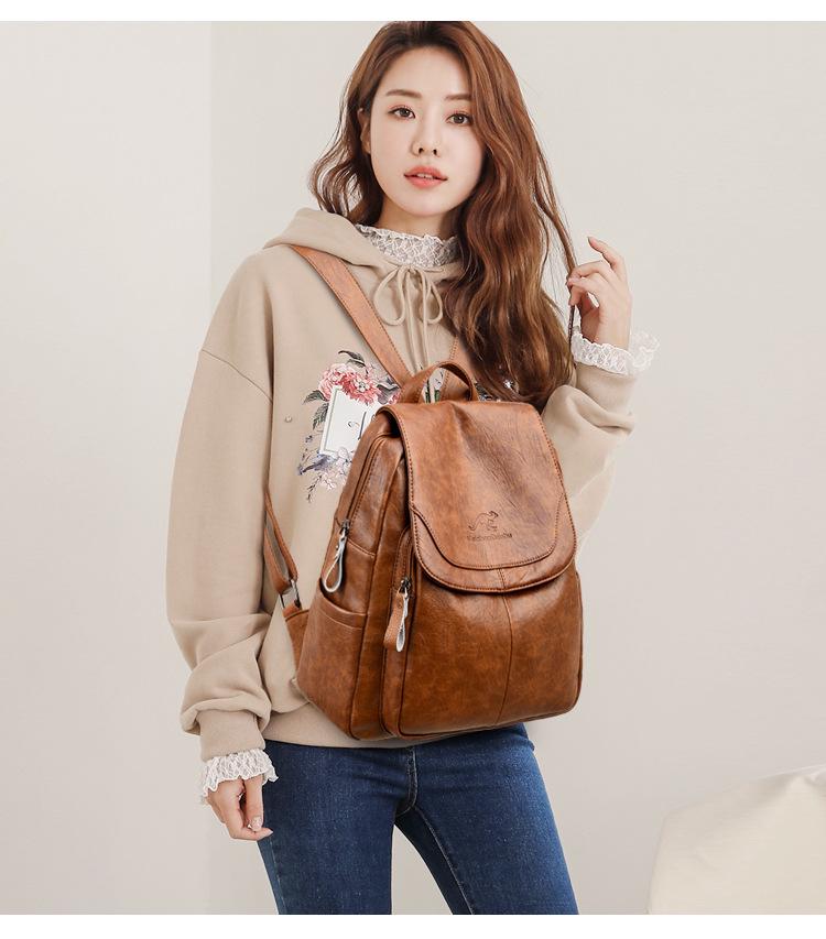 Summer 2023 Retro Women's Soft Leather Bag - Minimalist, Casual, Large Capacity for Middle-Aged Moms