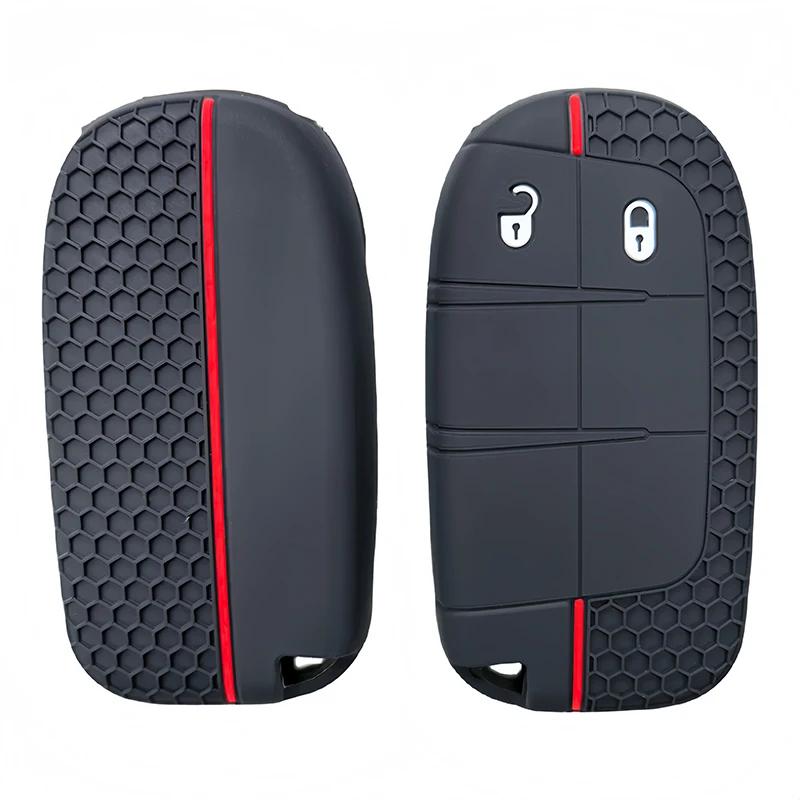 Silikon Autoschlüssel Abdeckung Fall für Dodge Ram Charger Journey Durango Jeep Grand Cherokee Chrysler Keyless Fob Shell Halter