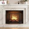 Folding Fireplace Screen, 3 Panels, 107 x 60 cm, Black Metal