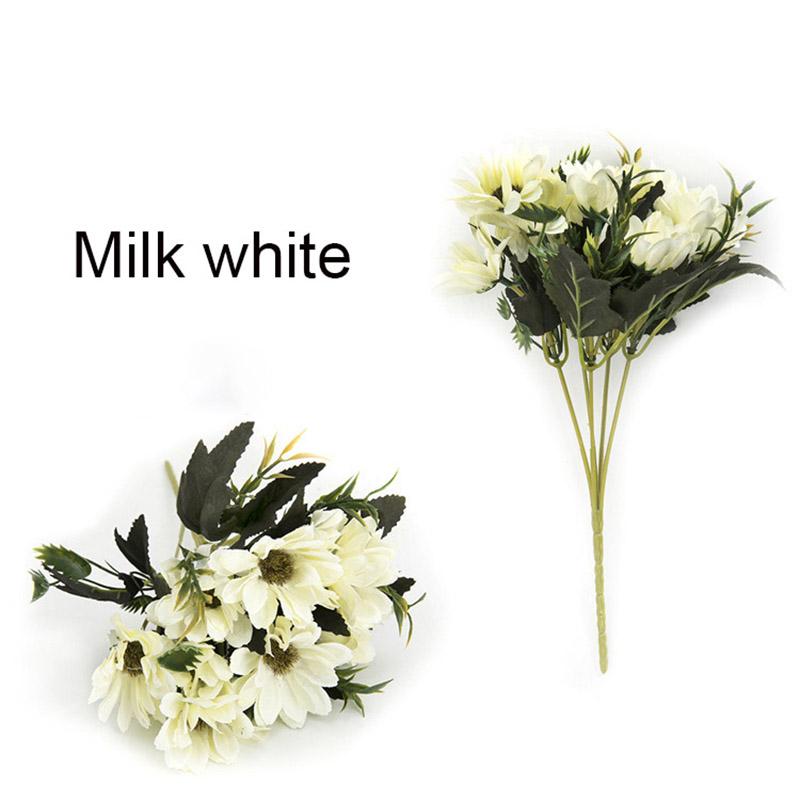 

Искусственные цветы Букет ромашек 5 с большой головкой Домашний декор Свадебные принадлежности Поддельный цветок 28cm