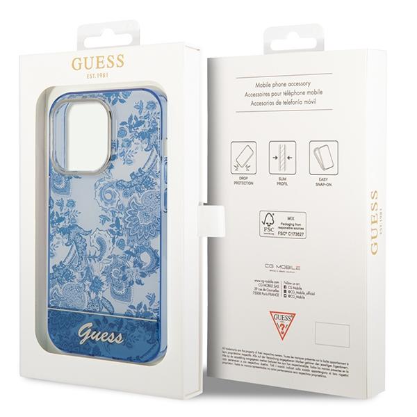 Guess Guhcp14Lhgplhb Iphone 14 Pro 6,1 Niebieski/Blue Hardcase Porcelain Collection