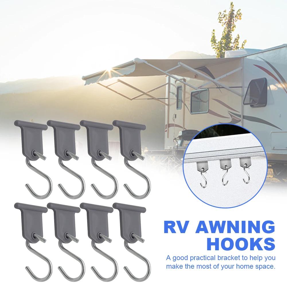8Pcs RV Awning Light Clip Steel Lights Camping Awning Hangers Clothes Party Lights Hanger RV Caravan Camper Accessories