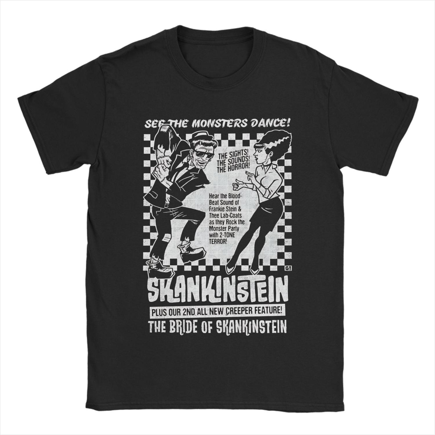 

Футболка Frankenstein Skankinstein для мужчин и женщин, оригинальная футболка из чистого хлопка, с круглым вырезом и коротким рукавом, летняя одежда. S чёрный