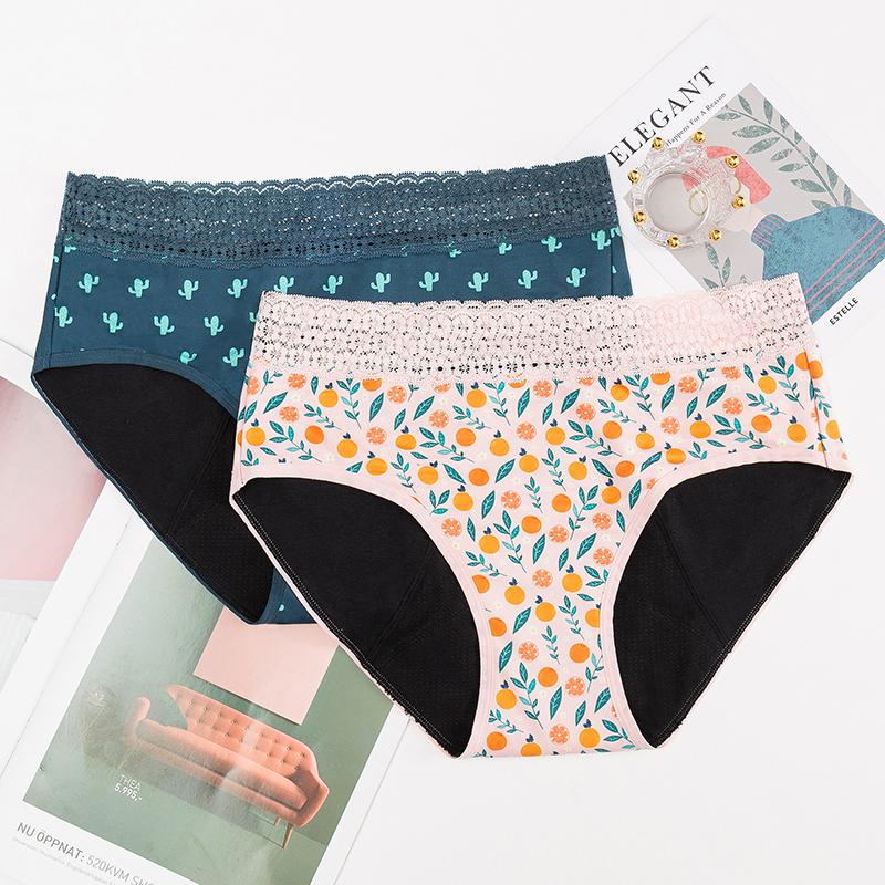 Factory Supply Cotton Breathable Reusable Period Underwear Leak Proof 4 Layers Absorbent Thin Menstrual Underwear for Women