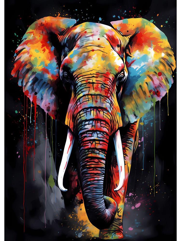 Meerkat Elephant Sea Otter Lion Colorful Animals With Drips Poster Canvas Painting Cute Animal Wall Art For Room Home Decor