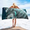Wild Animal Wolf Moon Print Beach Towels for Adult Kids Quicky-dry Bath Towel Large Sport Animals Towels Surf Camping Blanket