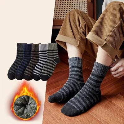 5 paires hiver hommes laine mérinos chaussettes Super épais chaud haute qualité Harajuku rétro neige décontracté antigel cachemire chaussettes hommes