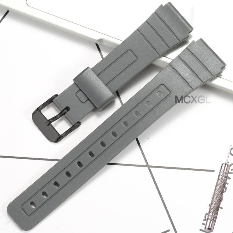 Resin Watch Accessories Suitable for Casio F-91W F-84 F-94 F-105 Men's Replacement Band  Waterproof Watch Band Rubber Strap