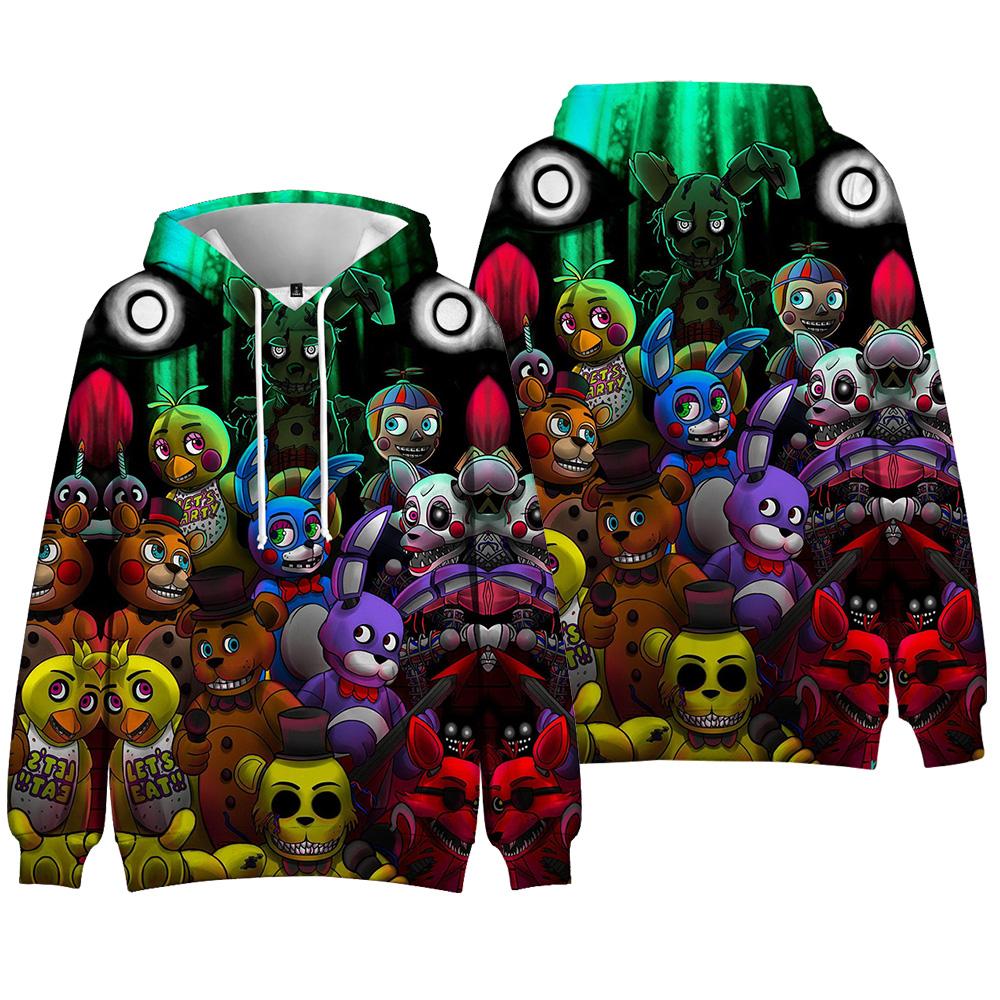 

Unisex Five Nights at Freddy s Anime Hoodie Tie Dye Sweatshirt Graphic Printed Streetwear Hoodies for Couples Men Women
