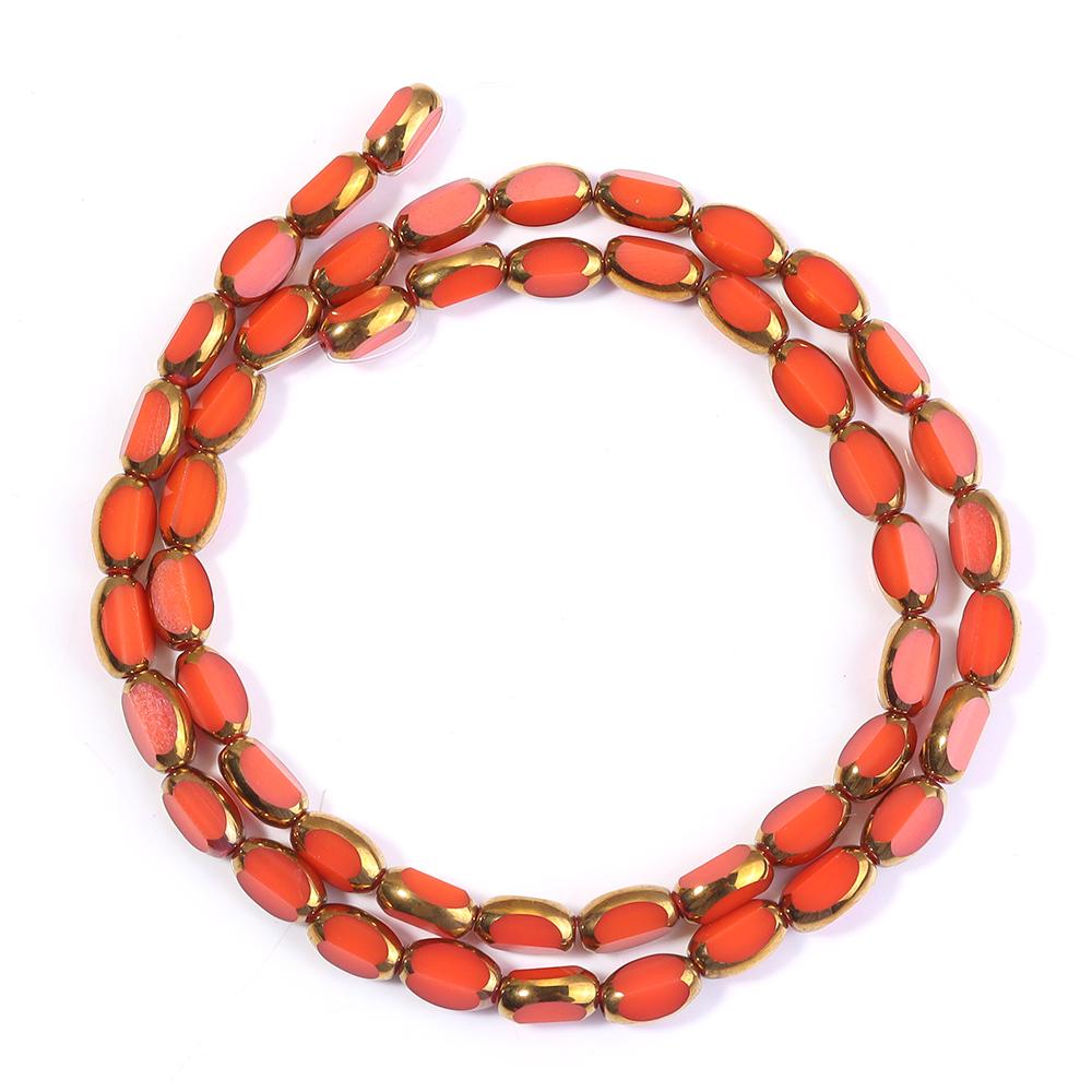 1 Strand 4x7mm Faceted Oval Crystal Beads Colorful Loose Spacer Glass Rice Beads For DIY Handmade Bracelet Necklace Accessories