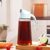 Automatic Opening Glass Oil & Vinegar Dispenser with Handle Grip - Large Capacity for Kitchen Use