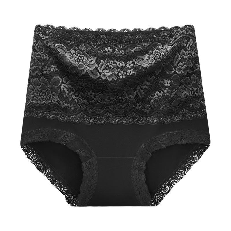 

Мереживна нижня білизна з високою талією, яка піднімає стегна, виготовлена ​​з чистої бавовни з подвійним шаром шкіри проти проколів на промежині, трикутні трусики для схуднення для жінок XXL