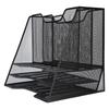3 Tier Paper Tray Metal Mesh Desktop Organizer Sorter Letter File Document Storage Rack Office Supplies