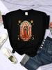 T-shirts pour femme Rue Notre-Dame de Guadalupe Imprimé T-shirts Confortable Col Rond Manches Courtes Douces Été Décontracté Vêtements Féminins