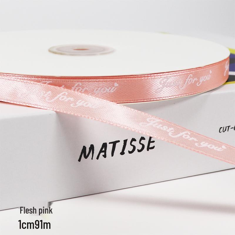 1cm Englische Satinband für DIY-Bouquet, Blumendekoration, Geschenkkorb-Binden und Verpackung.