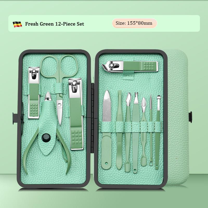 Spot Green 8-Piece Nail Clippers Set Dead Skin Scissors Manicure Tool Set Pedicure Tools Set