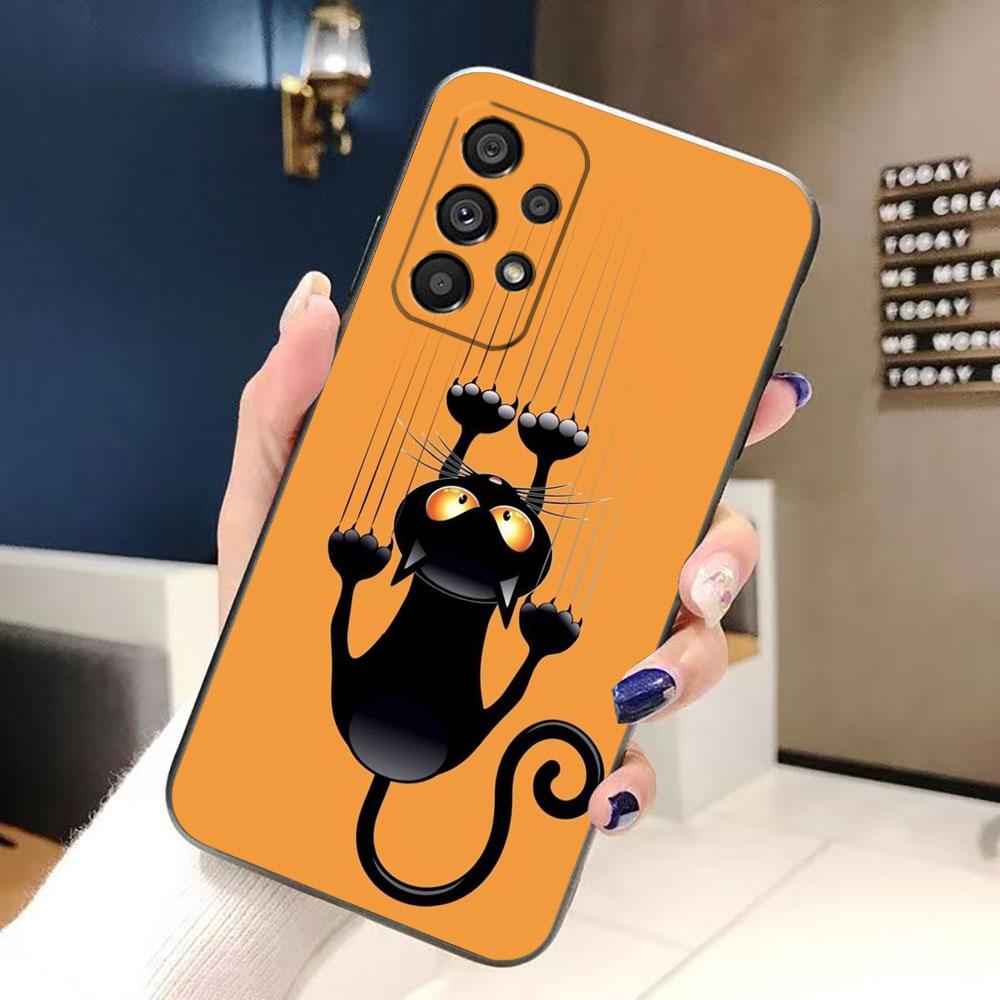 Black Cat Staring Eye Phone Case For Samsung Galaxy A72 A71 A55 A54 A53 A52 A42 A35 A34 A33 A32 A23 A22 A21S A20S A14 Case Funda