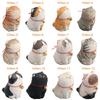 Christmas Decorations Handmade Wood Carving Kitten Ornaments Small Animal Desktop Wood Cat Decoration Crafts Birthday Gift