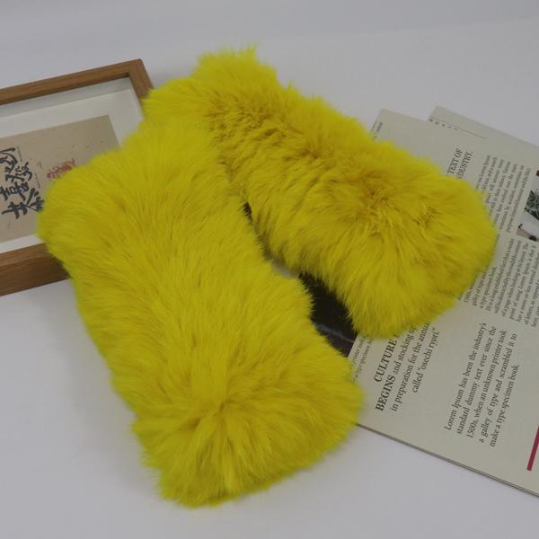 New winter women real rabbit fur gloves Length 25cm natural rabbit fur mittens Knitted warm female winter outdoor glove