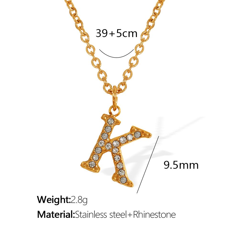Titanium Steel 26 Letters Elegant And Exquisite Pendant Necklace Light Luxury Fashion Collarbone Chain High Sense Versatile