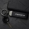 AAAMG1 Car Keychain For Ford Fiesta ST MK6 MK7 MK8 Logo Carbon Fiber Leather Zinc Alloy Emblem Key Chain Accessories