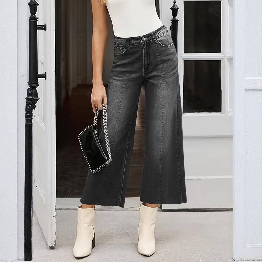 Women's Denim Classic Versatile High Waist Fashionable Trousers