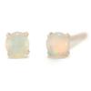 K10 WG White Gold Natural Opal Earrings 3mm 10K K10WG Double Lock Catch [yokomountain] Women's
