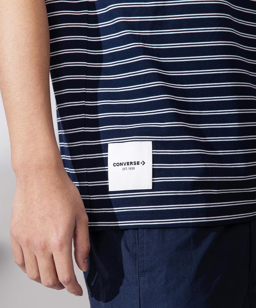 Keonbeoseu Striped Logo Loose Fit T-Shirt Obsidian Ucj690-695