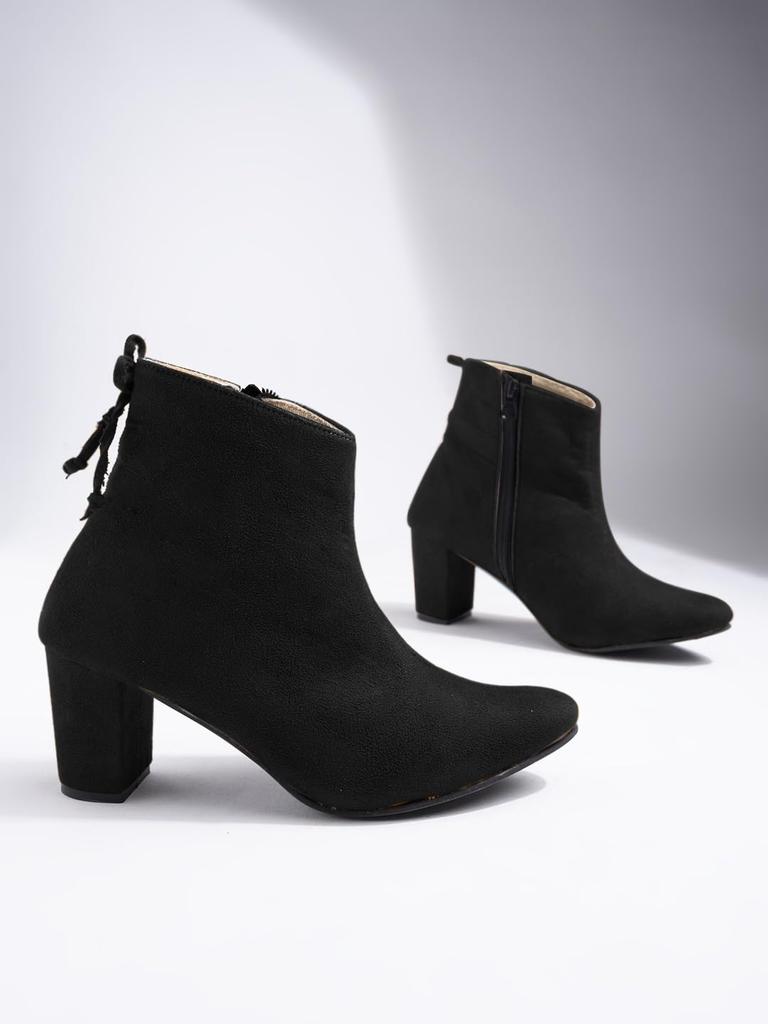 Shoetopia Γυναικείες Κοντές Μποτίνες με Χοντρό Τακούνι και Αντιολισθητική Σόλα, Άνετες Μοντέρνες Μποτάκια Αστραγάλου | Μαλακή Εσωτερική Σόλα με Απορρόφηση Κραδασμών | Καθημερινά, Για Πάρτι & Χειμώνα