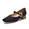 Low-heeled Mary Jane shoes women's spring new one-word with shallow mouth single shoes simple new Chinese style