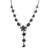 Les Trésors De Lily [N8442] - Black 'Paradis Floral' Designer Necklace