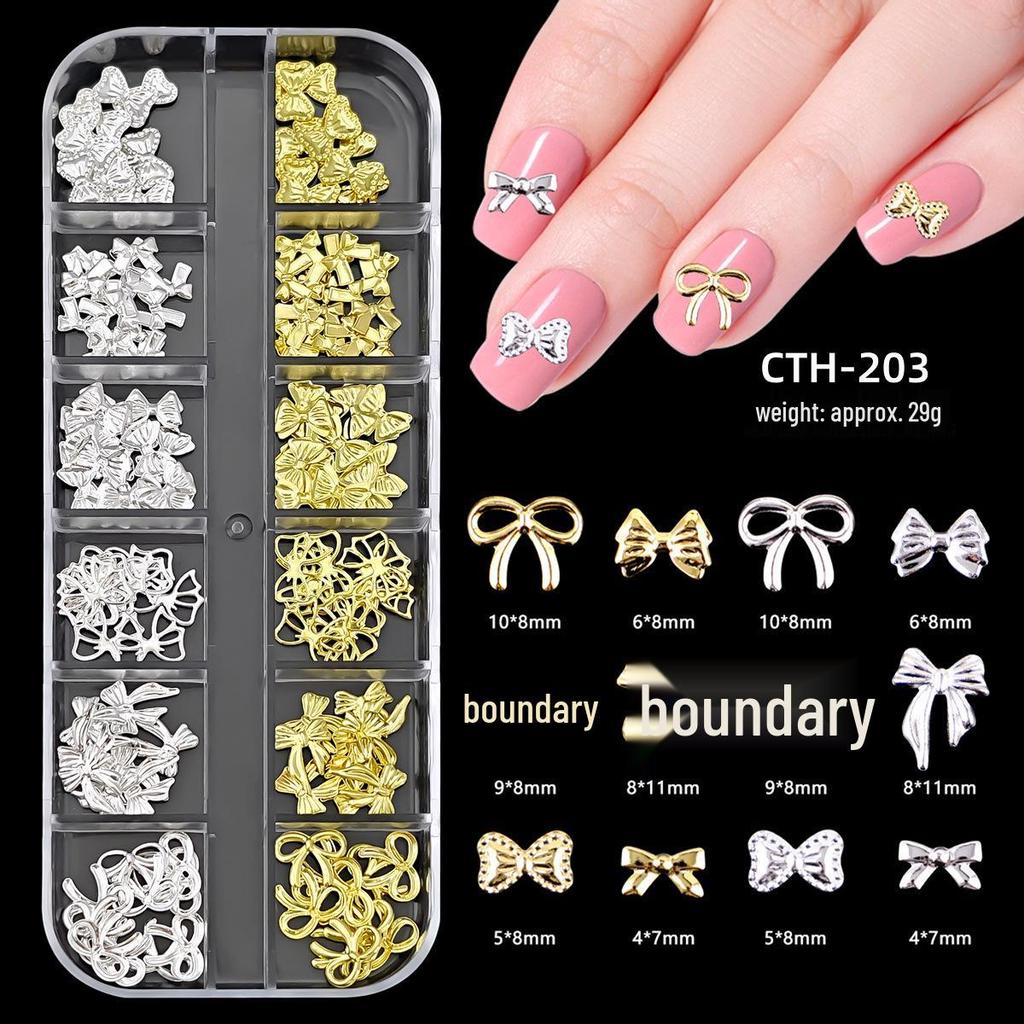 Gold & Silver Cross Starburst Nail Art Studs and Dots