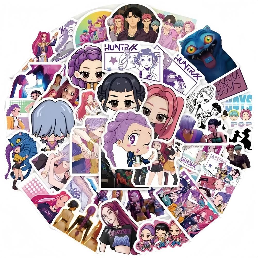 Kpop Téma Lovci démonů Jednorázový jídelní set Huntrix Saga Chlapci Ozdoby na dort Závěsná látka Party dekorace Party potřeby