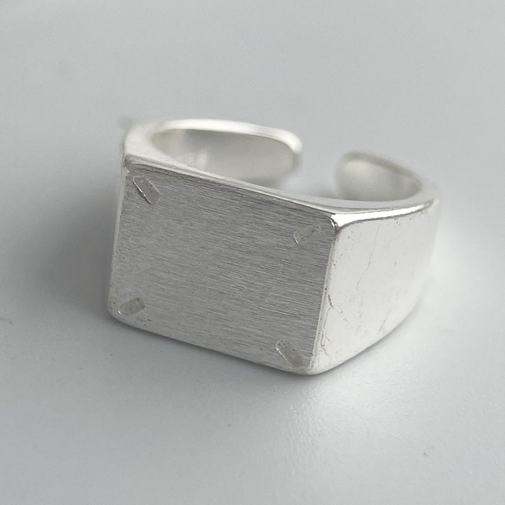 925 Sterling Silver Rings for Women Couple Minimalist Handmade Simple Square Shinning Ring Fine Jewelry Gift Prevent Allergy