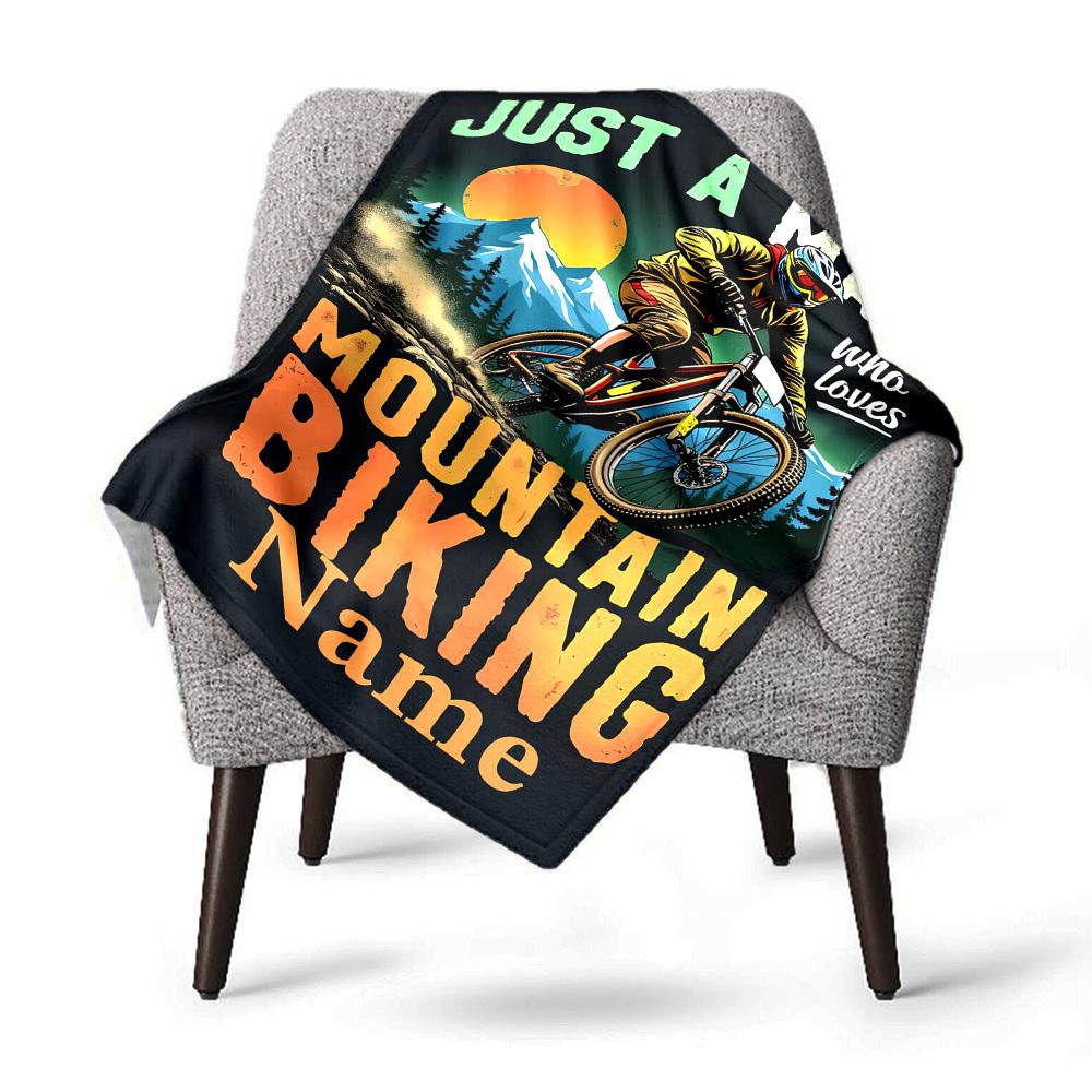 Mountain Biking Adventure Home Customize Your Name Blankets Comfortable Soft Lightweight Allseason Multipurpose Blanket For Picnics Sofas Offices Beds