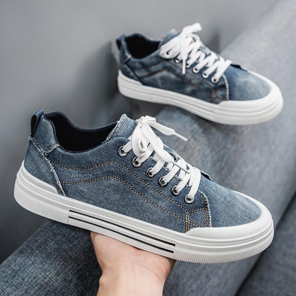 Breathable Canvas Shoes Men Sneakers Soft-soled Casual Board Shoes Low Top Flat Bottomed Trendy Men's Shoes Fashion Zapatillas