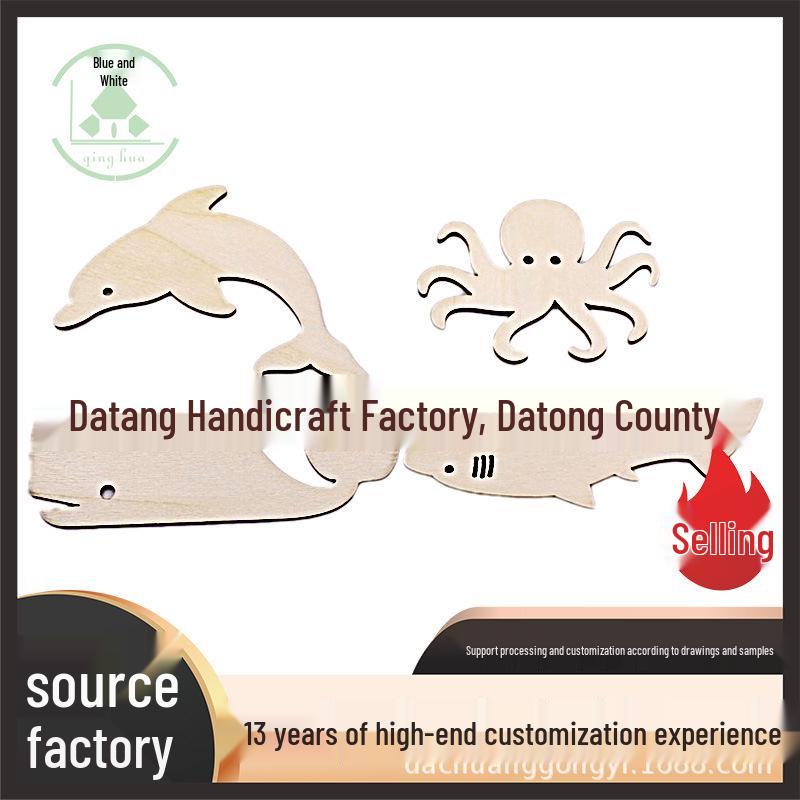 Handmade Cartoon Ocean Animal Wood Slices: Dolphin, Octopus & More DIY Ornaments