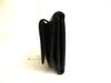 Authentic Jimmy Choo Metal Logo Black Leather Trifold Wallet Compact Wallet NAIMA #a789  Refurbished