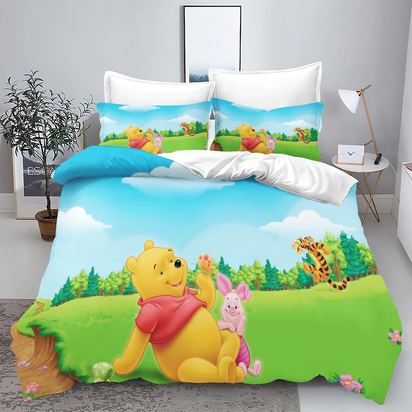 

Winnie The Pooh Bedroom bedding set duvet cover Christmas Gifts Comforte Cartoon With pillowcase children s suitable and adults 135X200CM